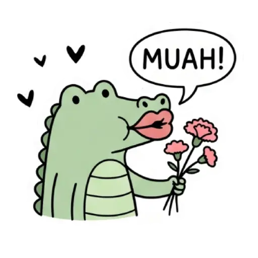 florak stickers, cute, funny, stickers, WhatsApp stickers, sticker pack, Alligator (21)